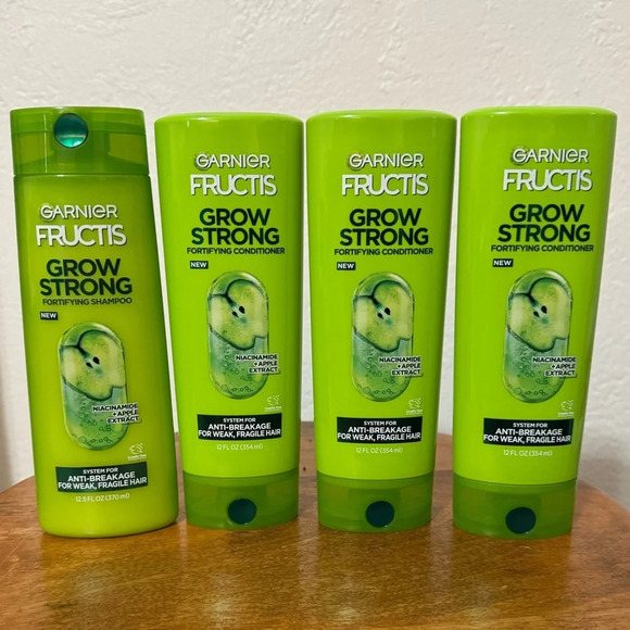(4) Garnier Fructis Grow Strong Shampoo & Conditioner 12 Fl oz - Picture 4 of 6